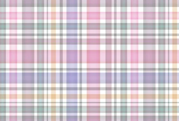 Seamless plaid pattern with colorful stripes. Pastel colored background checkered motif