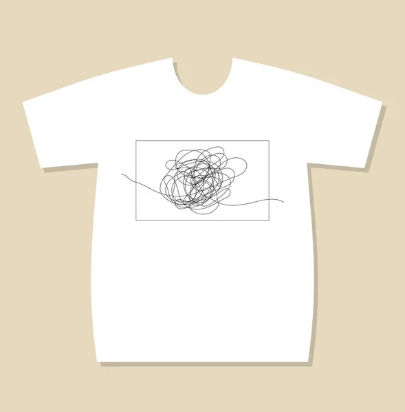 T-Shirt Print Design mit handgezeichnetem Kritzelobjekt mit Anfang und Ende — Stockvektor