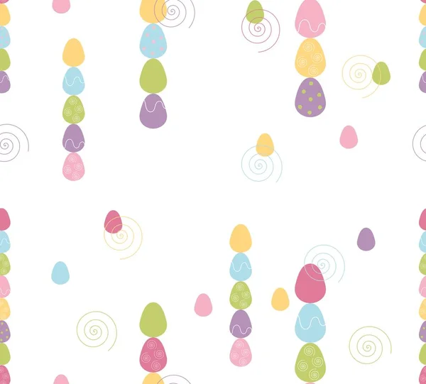 Seamless pattern with pastel colored easter eggs on white background. Easter holiday background — Stock Photo, Image