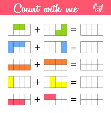 Okul öncesi çocuklar için benimle oyun say. Eğitici bir matematik oyunu