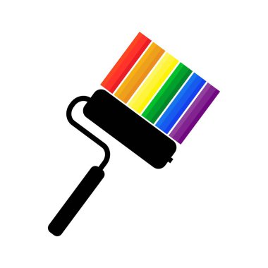 resim rulo ve gökkuşağı bayrağı ile Lgbt topluluk sembolü yaratıcı kavramı