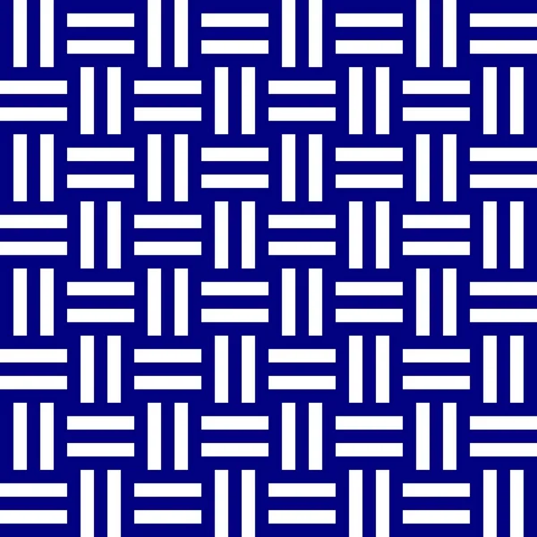 Modern gewebte Textur Hintergrund. nahtloses monochromatisches Muster mit marineblauen und weißen Streifen — Stockvektor