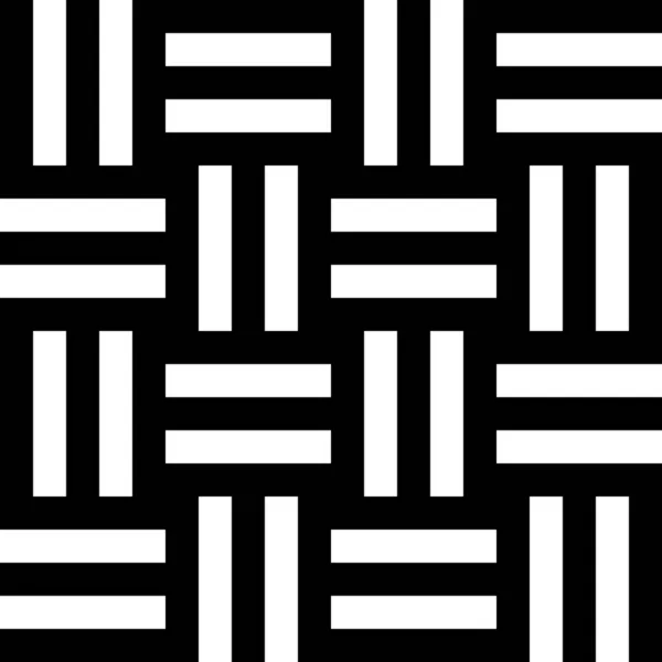 Nahtloses monochromatisches Muster mit schwarzen und weißen Streifen. gewebte Textur Hintergrund — Stockvektor