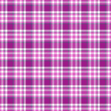 Dikişsiz geometrik gingham deseni. Soyut arka plan. Gri, pembe, mor ve beyaz çizgili