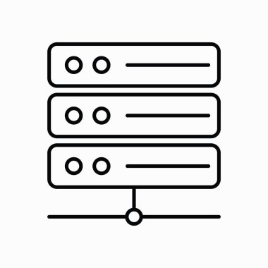 çizgi stili ve beyaz arka plan vektör çizim ile sunucu simgesi
