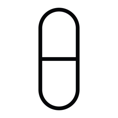 bir kapsül sağlık anahat simgesini vektör çizim