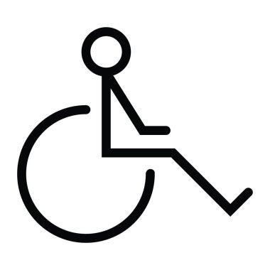 sakatlık tekerlekli sandalye simge ile anahat stili vektör iillustration