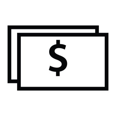 anahat stili vektör çizim ile nakit para simgesi