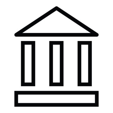 anahat stili vektör çizim simgesiyle bina banka