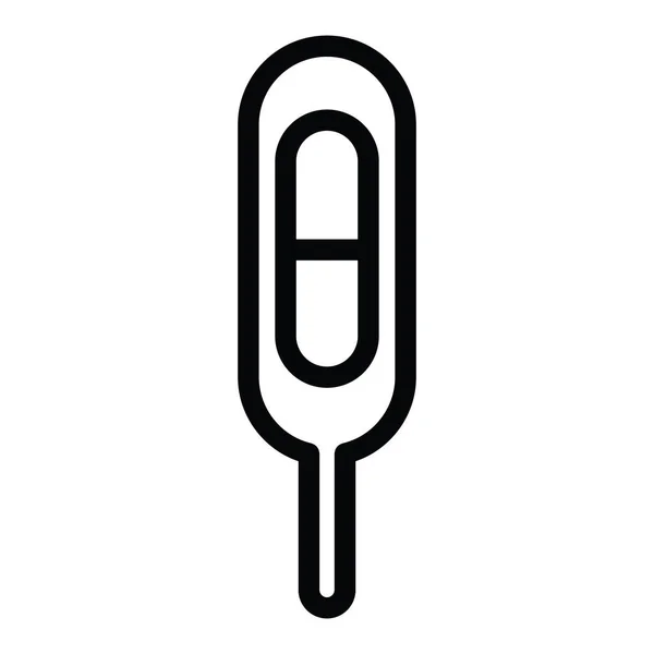 Ikonę Termometr Konspektu Styl Wektor Ilustracja — Wektor stockowy