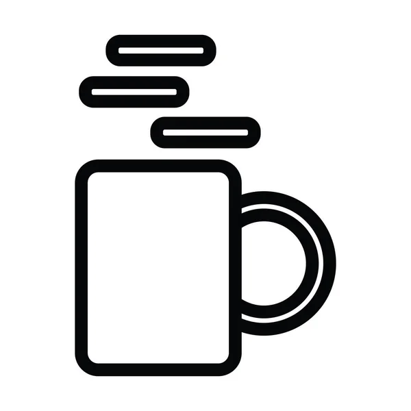一杯带有轮廓样式矢量插图的咖啡图标 — 图库矢量图片