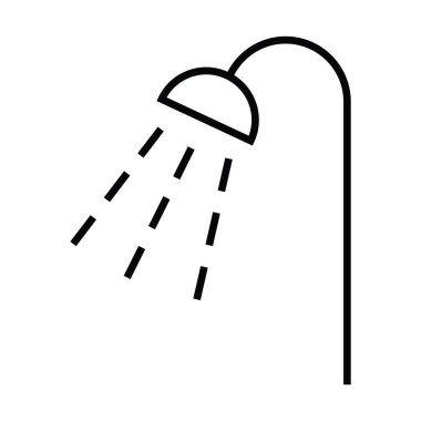 duş su damla simgesi anahat ve çizgi stili vektör çizim ile