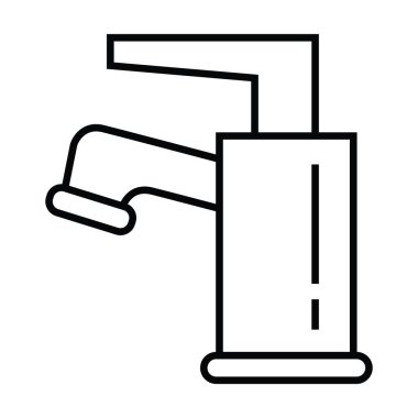 Anahat satırı stil vektör çizim ile bir wastafel kafa