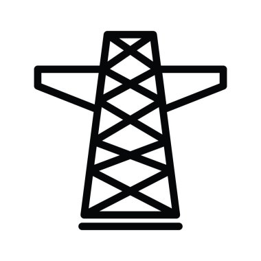 Beyaz arka plan vektör illüstrasyon izole elektrik Kulesi simgesi