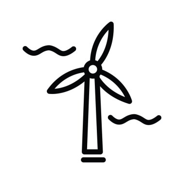 Enerji yeşil enerji yel değirmenleri vektör düz çizim alternatif kaynaklar