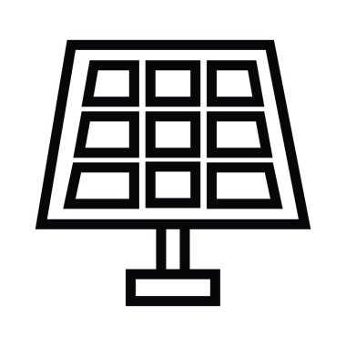 Düz stil gri arka plan üzerinde vektör illüstrasyon izole güneş paneli simgesini