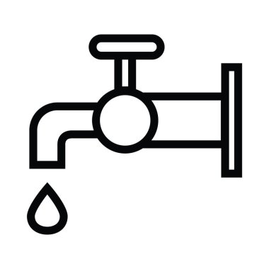 Musluk suyu simge su sembolü anahat stili vektör çizim ile