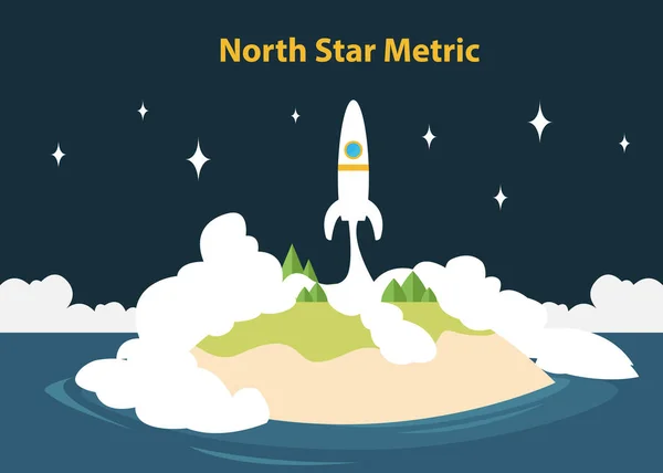 North Star Metrikus Nsm Koncepció Kezeléséhez Elkezd Növekedés Vektoros Illusztráció — Stock Vector
