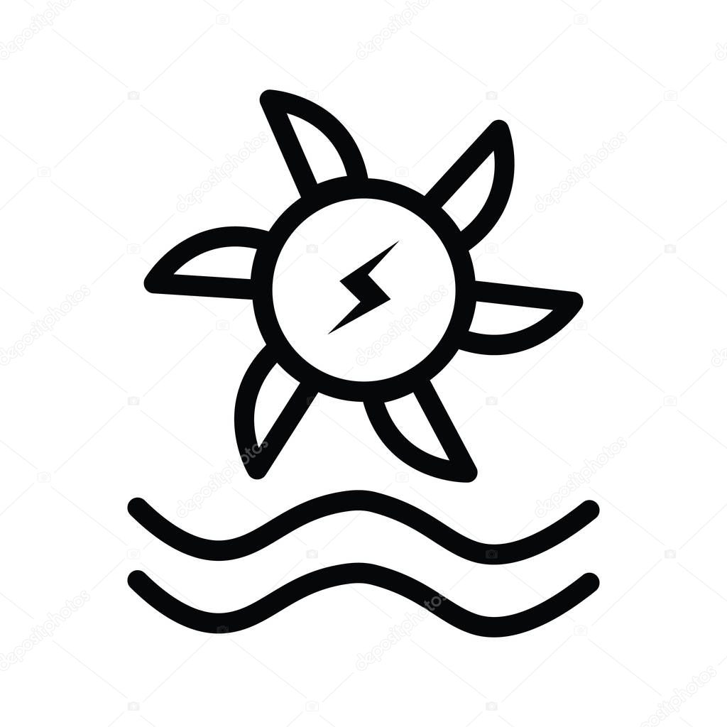 Water turbine icons in flat and silhouette style vector illustration