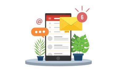 email mobile notifications with smartphone and envelope icons and sign of notifications inbox vector illustration clipart