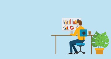 işadamı analiz Finans verileri grafik yatırım izleme raporu - vektör çizim