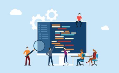 program kodu birlikte office yazma çalışmaları ekip geliştirme programlama - vektör