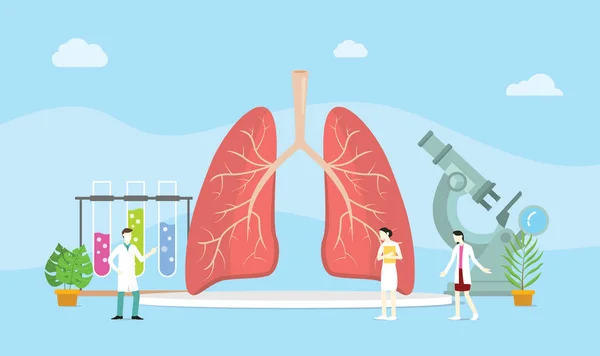 肺健康治疗概念管理与队医讨论-向量例证 — 图库矢量图片