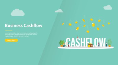 business cashflow concept for website template banner or landing homepage - vector clipart