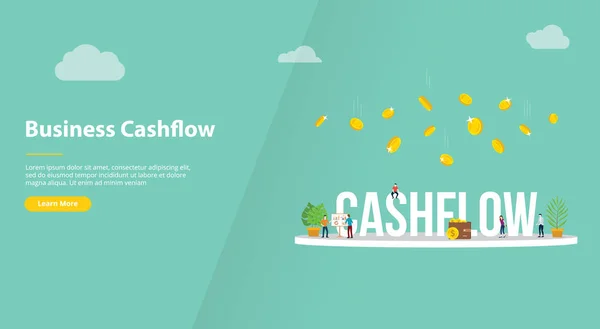 Cashflow bedrijfsconcept voor website sjabloon banner of landing homepage - vector — Stockvector