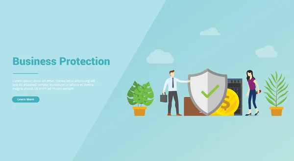 Business Protection Security Service für Website-Vorlage oder Banner Landung Homepage - Vektor — Stockvektor