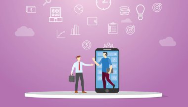 Modern düz biçimli çevrimiçi yardımcı teknoloji hizmeti kavramı - vektör