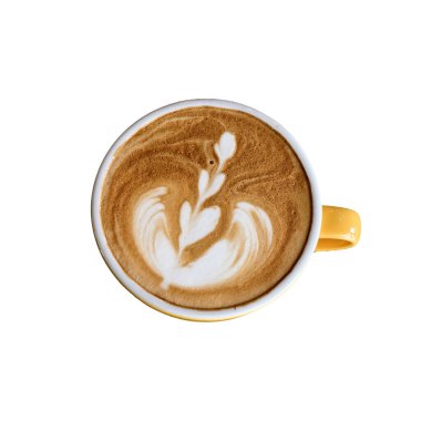 Beyaz izole arka planda bir fincan cappuccino kahvesi..