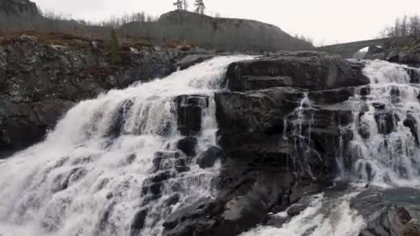 Казкові Норвезька Водоспад Красиві Пейзажі — стокове відео