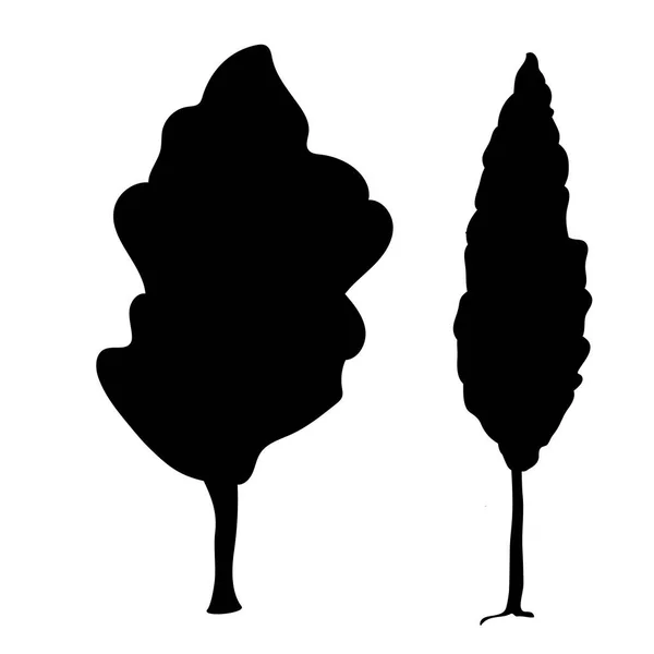 Silhouette Peuplier icône arbre flore — Image vectorielle