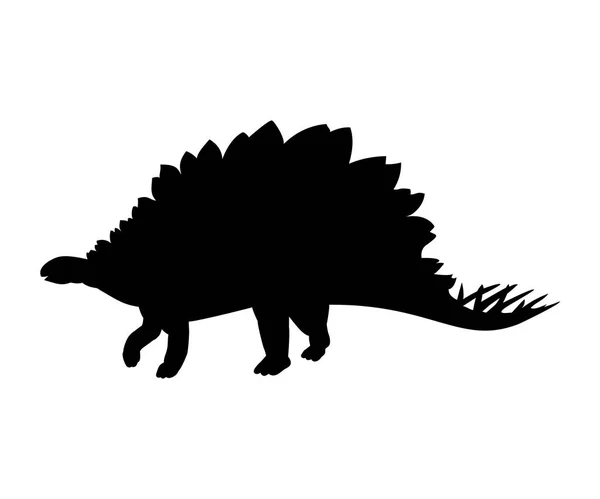 Siluetti Stegosaurus dinosaurus jurassic esihistoriallinen eläin — vektorikuva