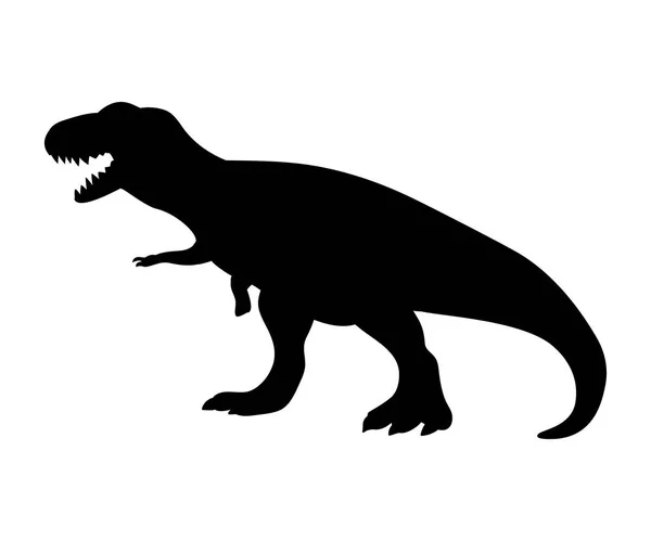Silhouette Tyrannosaurus dinosaur jurassic prehistoric animal — Stock Vector