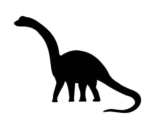 Silhouette Brachiosaurus dinosaur jurassic prehistoric animal — Stock Vector