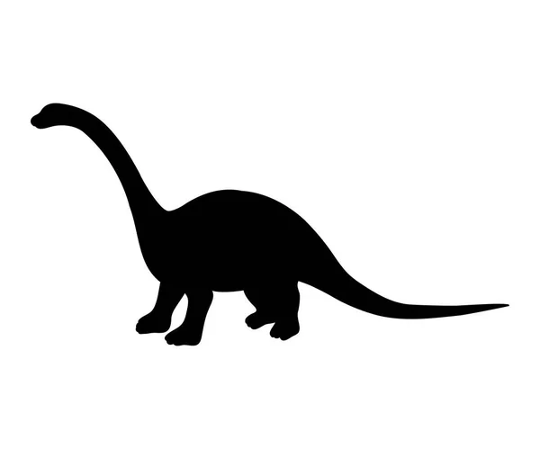 Silhouette Diplodocus dinosaur jurassic prehistoric animal — Stock Vector