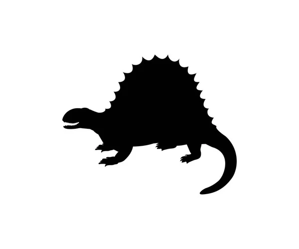 Silhouet Spinosaurus dinosaurus jurassic prehistorische dieren — Stockvector