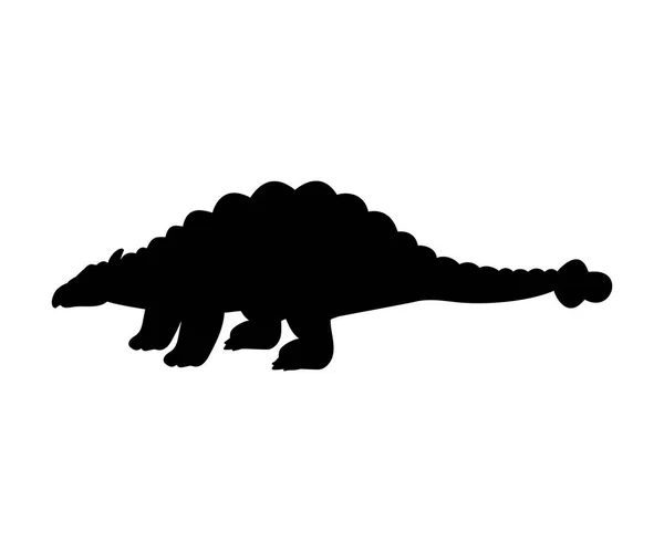 アンキロサウルスの恐竜ジュラシック先史時代の動物をシルエットします。 — ストックベクタ