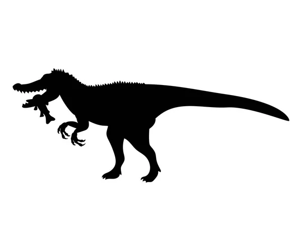 Baryonyx siluet dinozor jurassic tarih öncesi hayvan — Stok Vektör