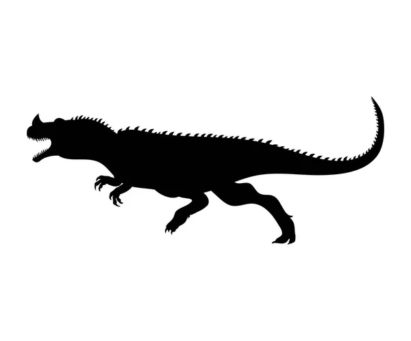 Ceratosaurus siluet dinozor jurassic tarih öncesi hayvan — Stok Vektör