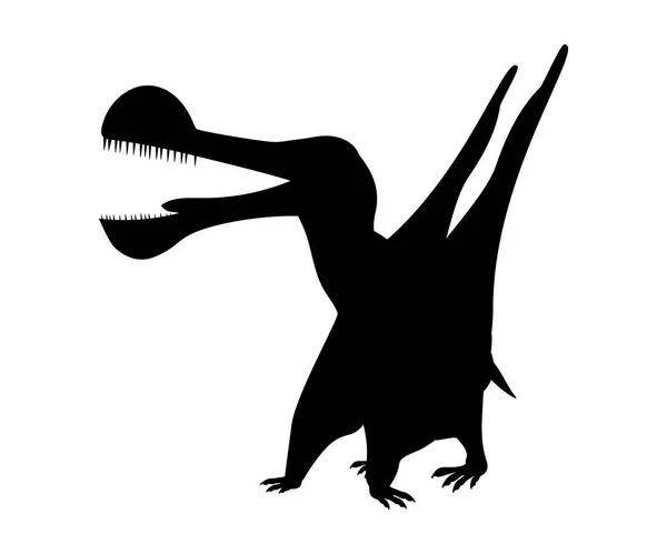 Tropeognathus silhouette dinosaur jurassic prehistoric animal — Stock Vector