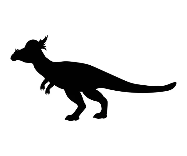 Stygimoloch silhouette dinosaur jurassic prehistoric animal — Stock Vector