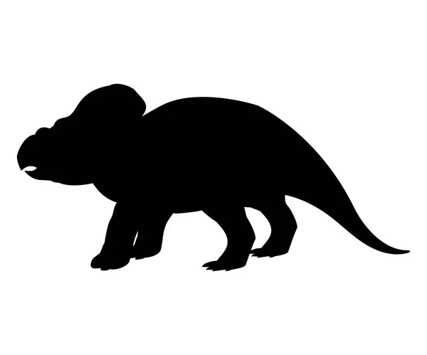 Protoceratops silhouet dinosaurus jurassic prehistorische dieren — Stockvector