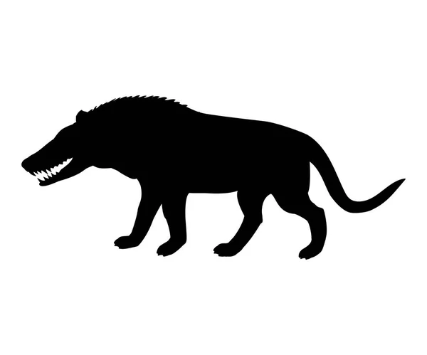 Andrewsarchus mongoliensis silhouette вымерший доисторический волк m — стоковый вектор