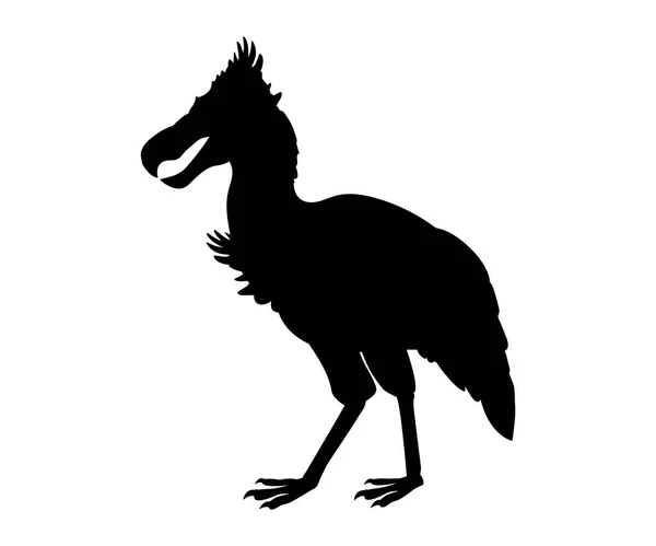 Phorusrhacos prehistoricbird 실루엣 멸종 동물 — 스톡 벡터