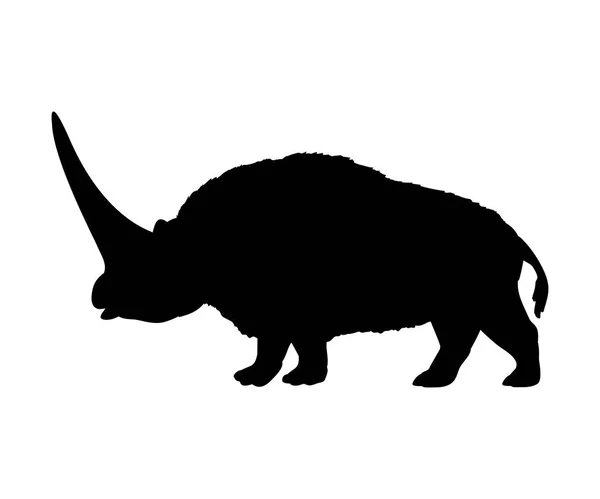 Elasmotherium 코뿔소 실루엣 멸종 포유류 동물 — 스톡 벡터