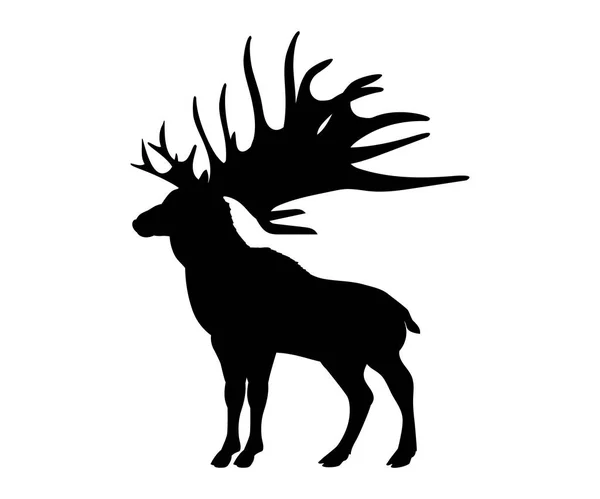 Megaloceros silhouette de renne géant mammifère éteint animal — Image vectorielle