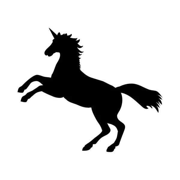 Unicorn silhouette mythology symbol fantasy. — Stock Vector
